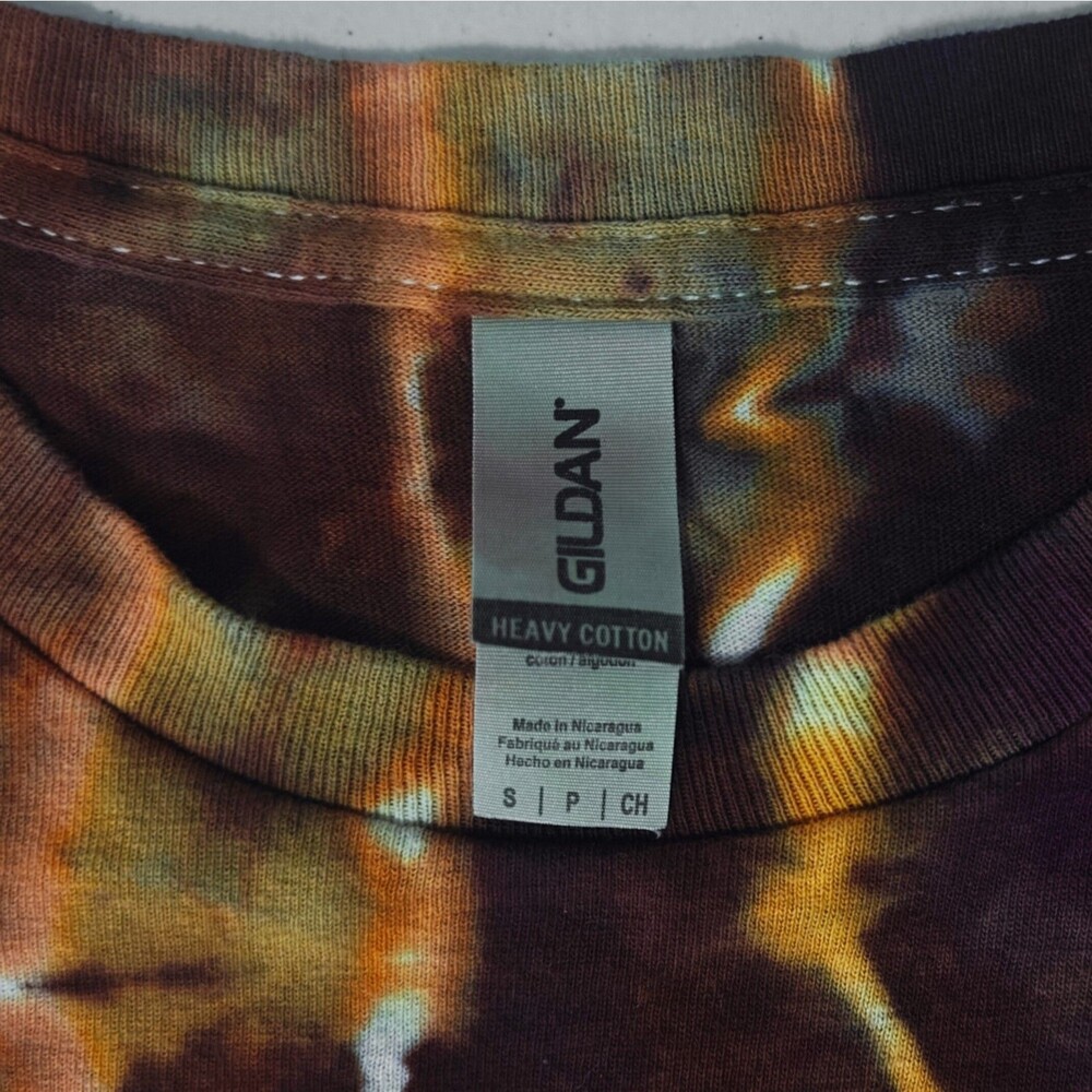 Geode Ice Tie Dye T-Shirt Gildan Adult S Small Orange Brown Earthy Handmade New - Picture 5 of 10